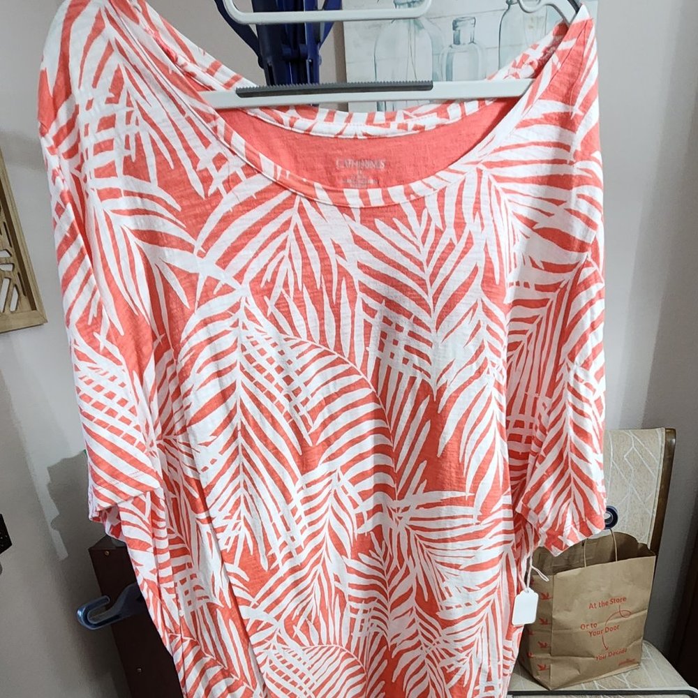 Catherine's Coral and White Shirt #3